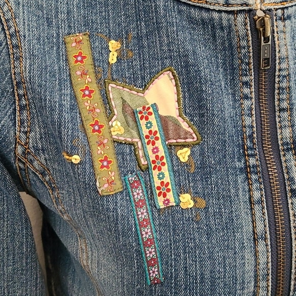 Unfabulous Denim Patchwork Embroidered Jacket - Picture 2 of 9